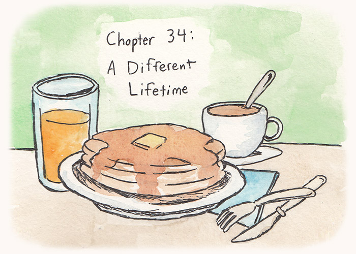 Chapter 34: A Different Lifetime. The illustration's just breakfast this time.